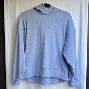 Abercrombie & Fitch Ribbed Midweight Hoodie Size L - Lavender Cozy Pullover